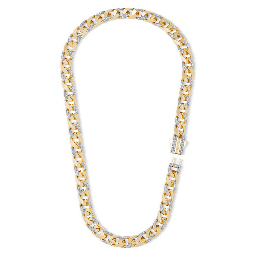 Ema 9mm Taşlı Piramit Gurmet Zincir