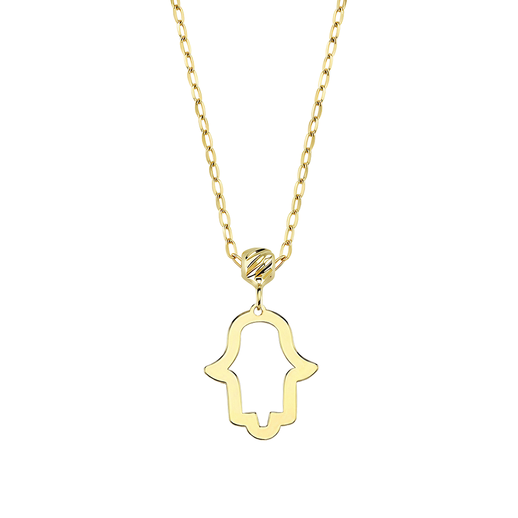 Fatma Ana Eli Minimal 14 Ayar Altın Kolye