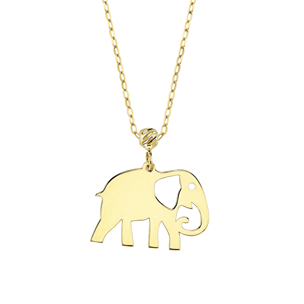 Fil Figürlü 14 Ayar Altın Kolye