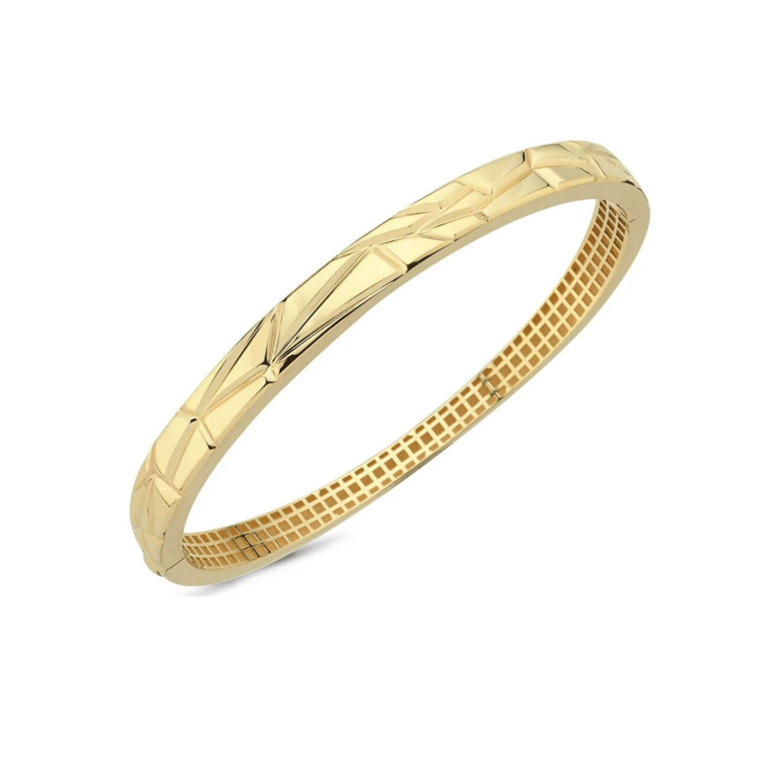 Geometrik 14 Ayar Altın Kelepçe