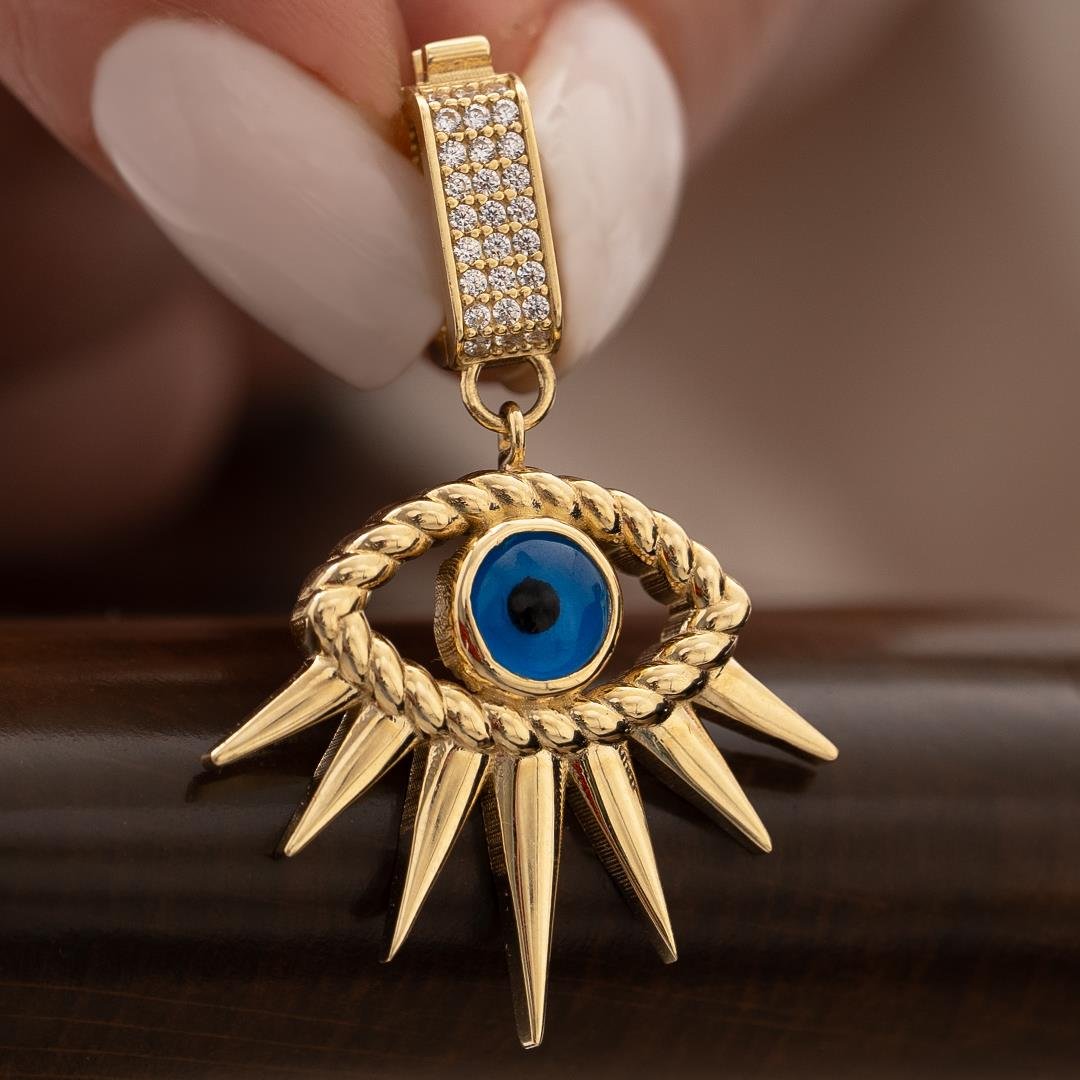Göz Motifli 14 Ayar Kolye Ucu