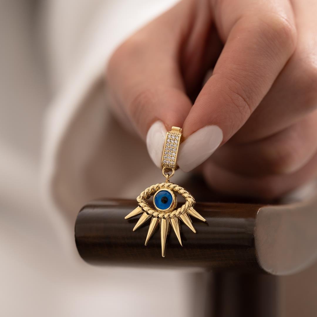 Göz Motifli 14 Ayar Kolye Ucu