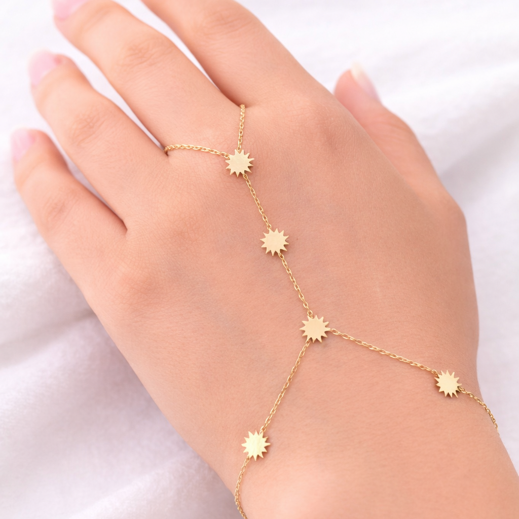 Güneş Figürlü 14 Ayar Altın Şahmeran Bileklik