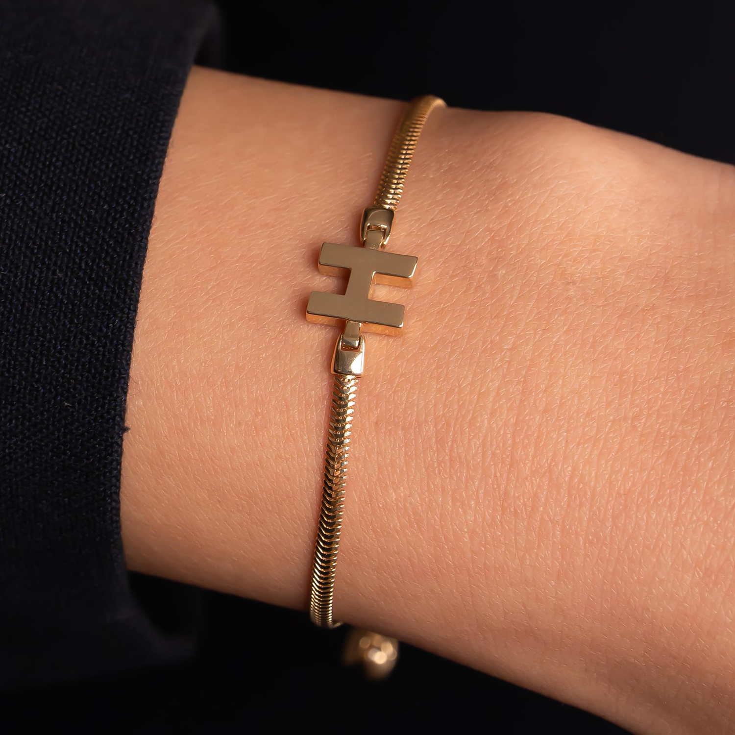 H Harfli 14 Ayar Altın Bileklik