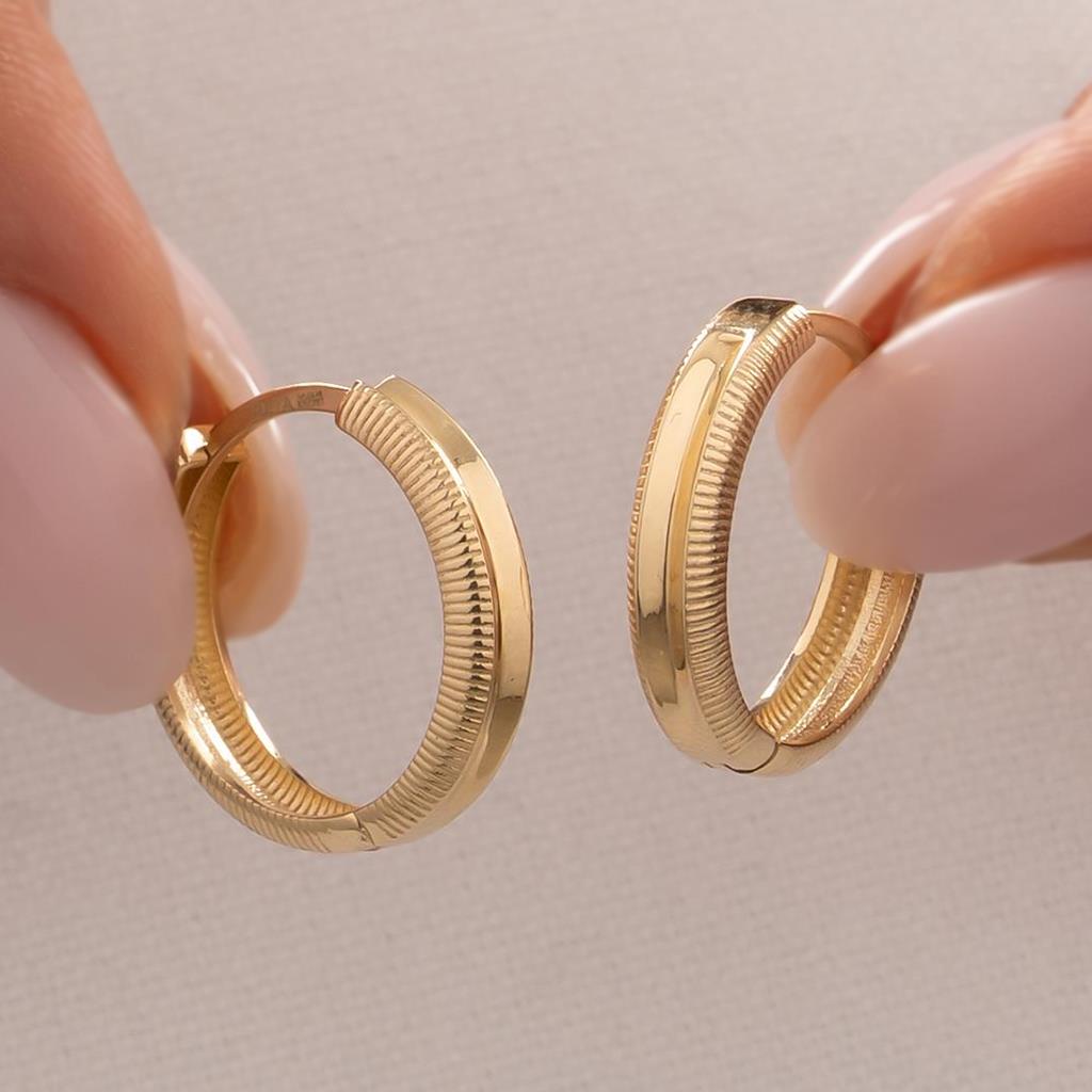 Halka Ajda Küpe 14 Ayar Altın