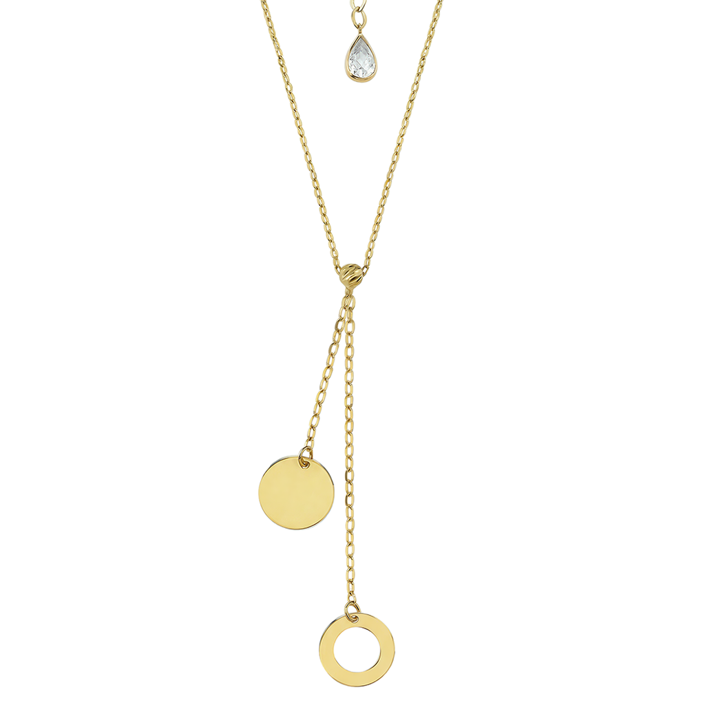 Halka Detaylı 14 Ayar Altın Kolye