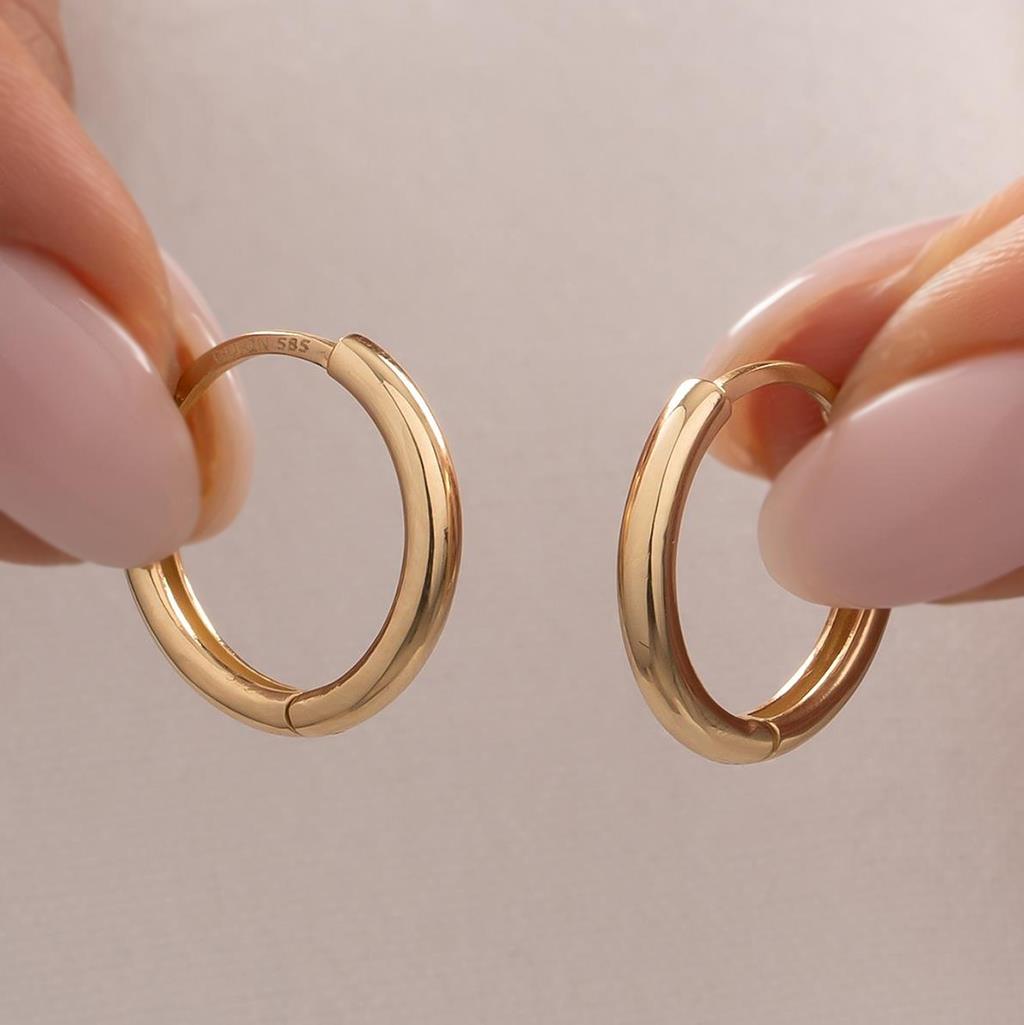 Halka Küpe 14 Ayar Altın