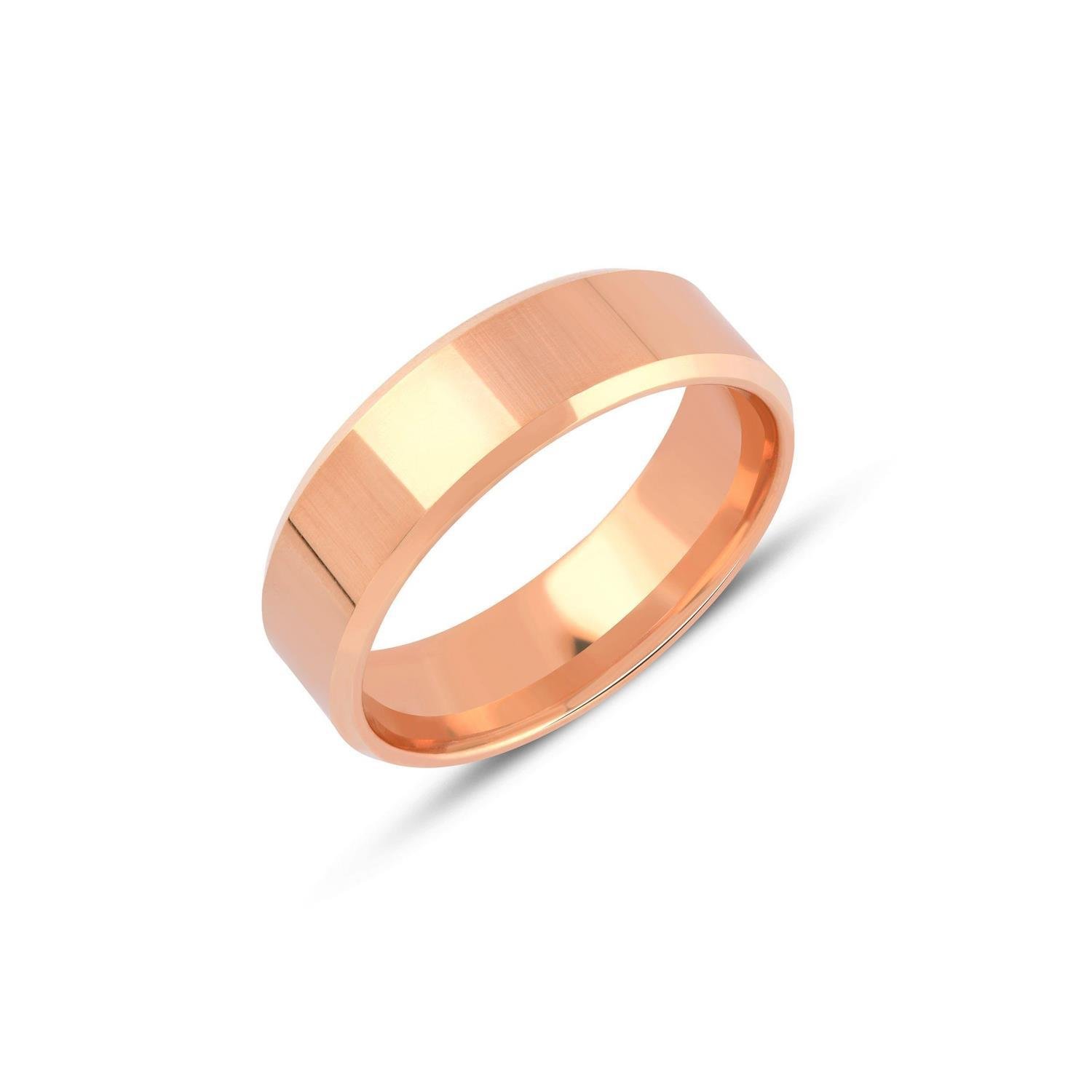 İçi Boş Düz Pahlı Klasik Alyans 6 mm