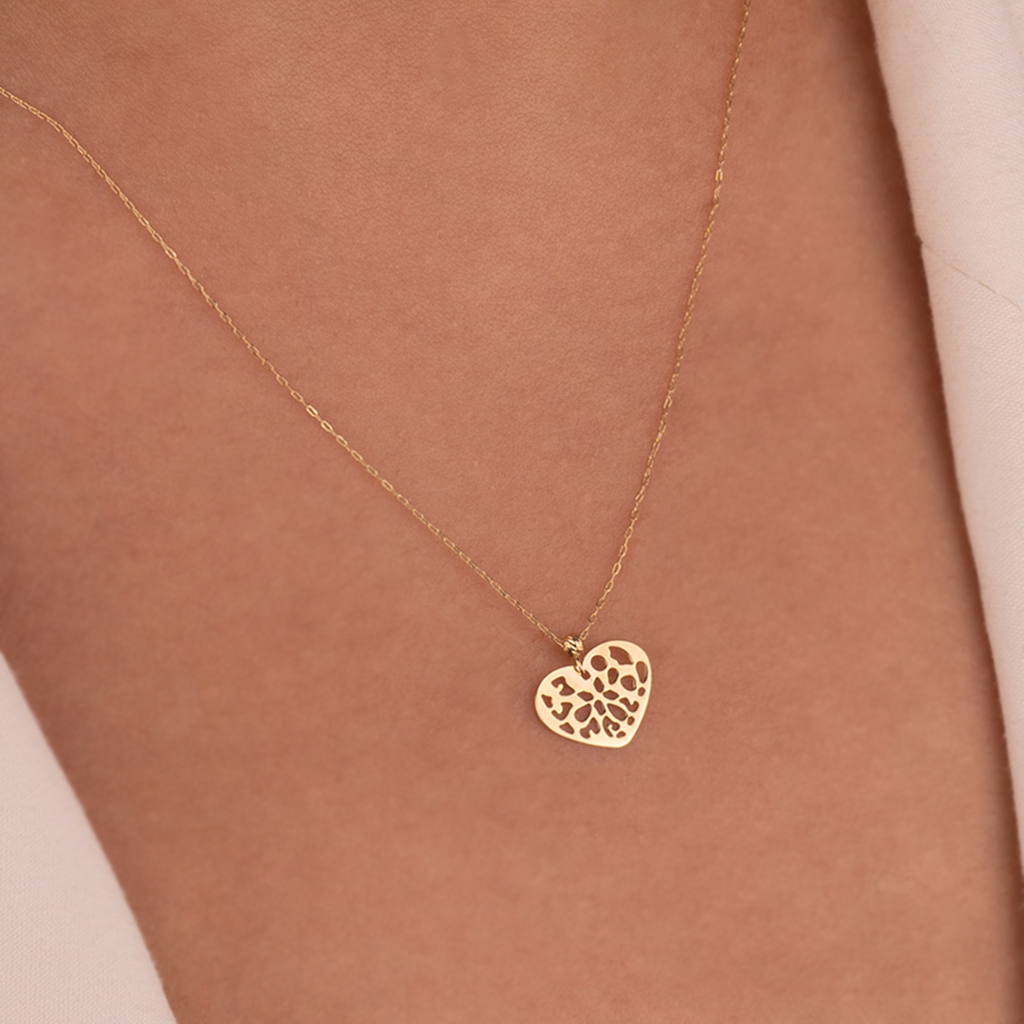 Kalp 14 Ayar Altın Kolye