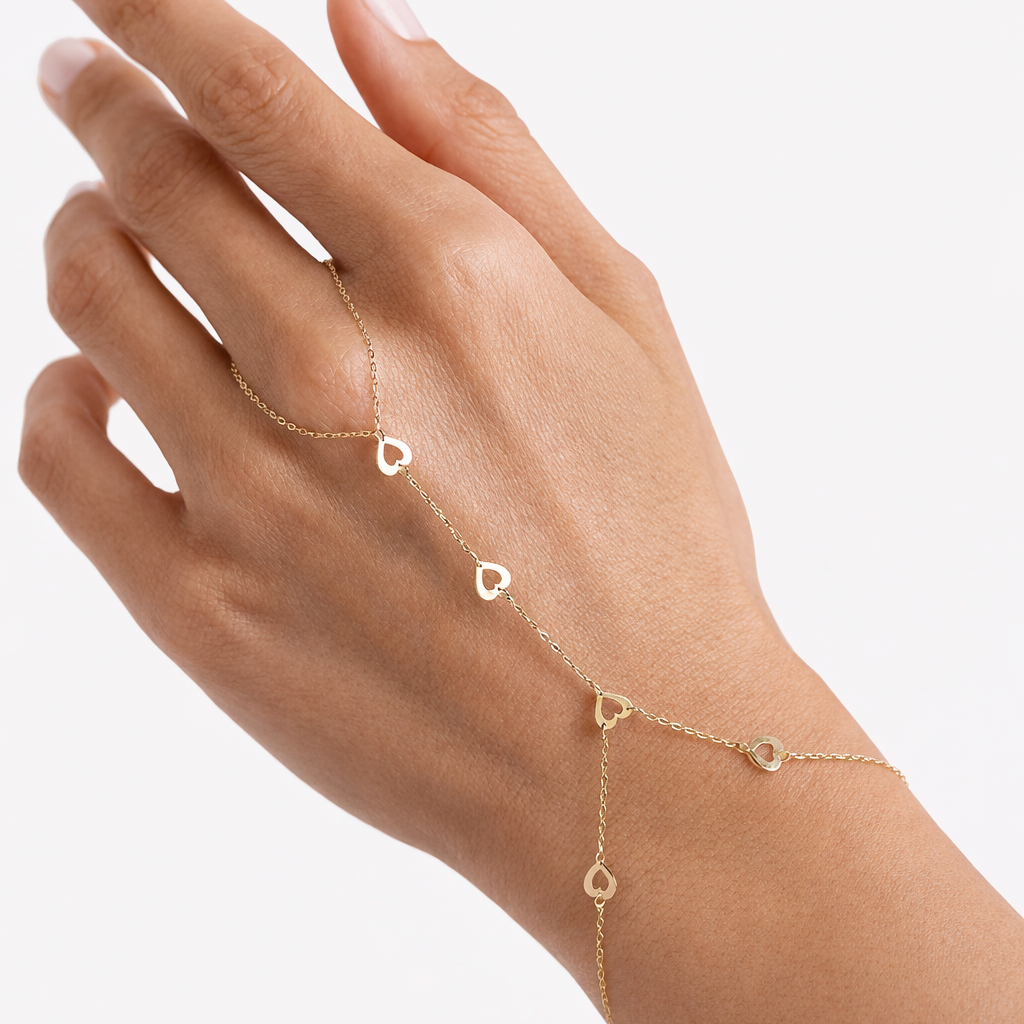 Kalp Figürlü 14 Ayar Altın Şahmeran Bileklik