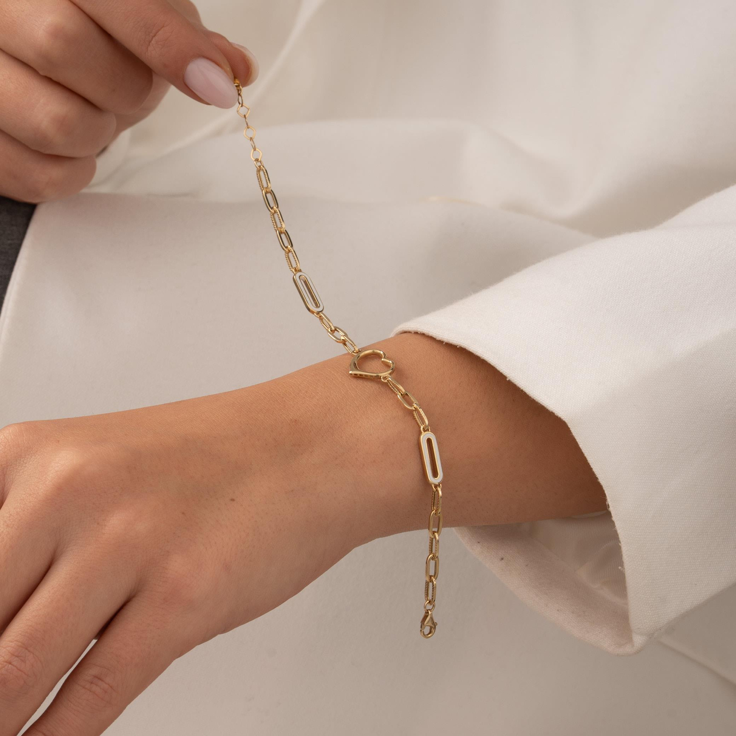 Kalp Model 14 Ayar Altın Bileklik