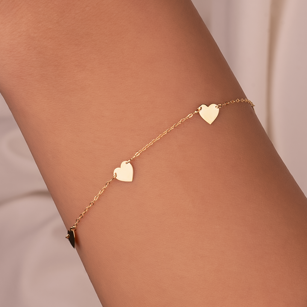 Kalpli 14 Ayar Altın Minimal Bileklik