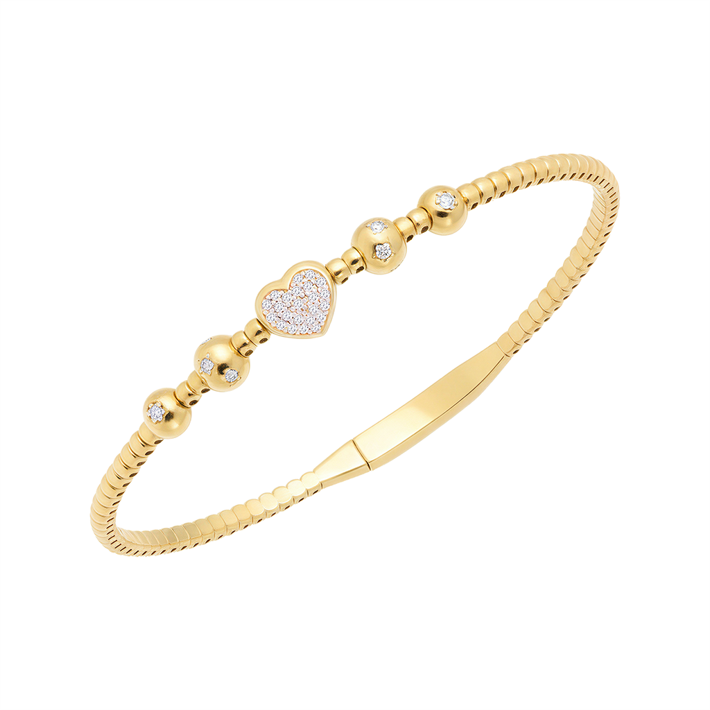 Kalpli Taşlı 14 Ayar Altın Kelepçe