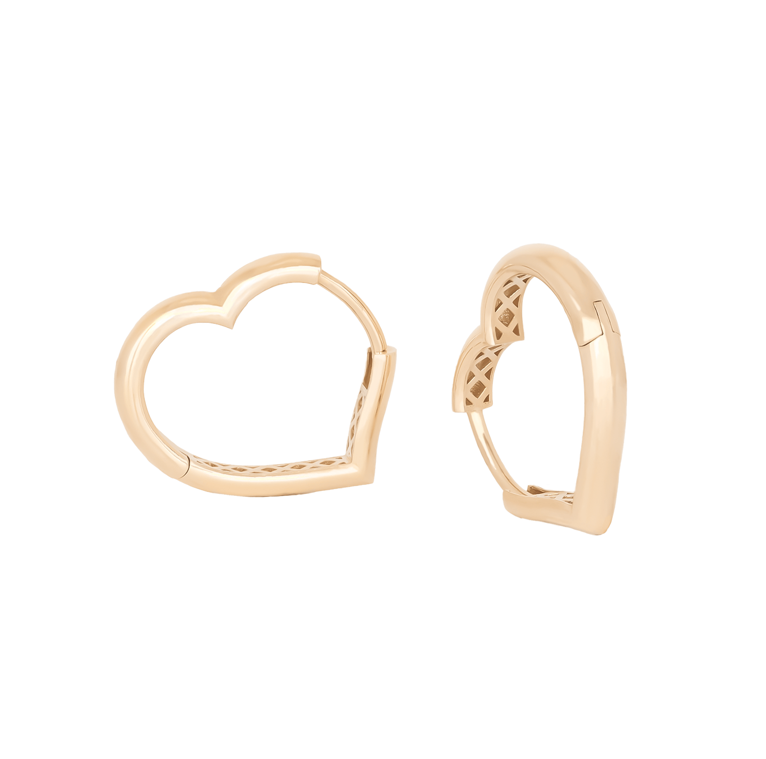 Kalpli Taşsız Halka Küpe 14 Ayar Altın