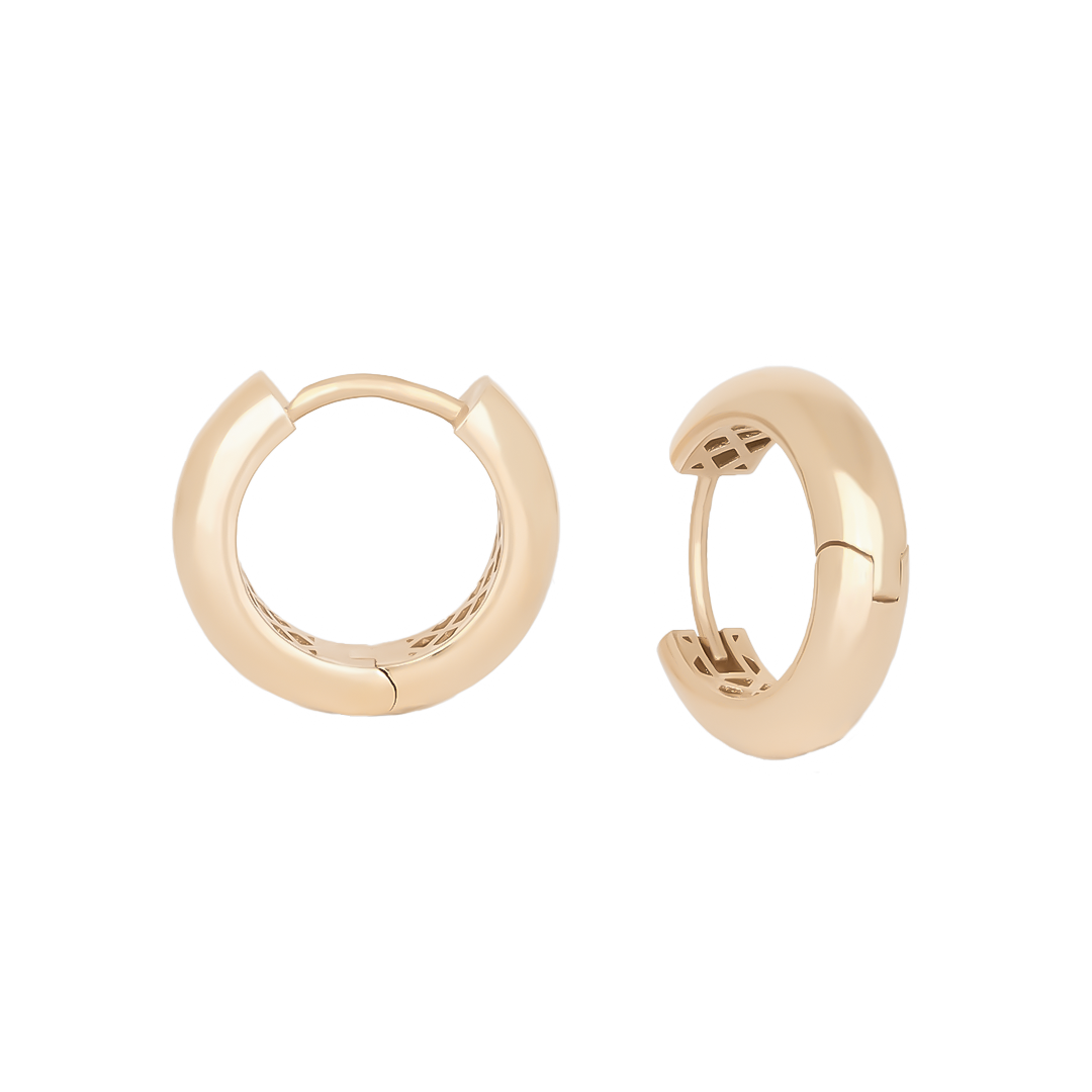 Kalpli Taşsız Halka Küpe 14 Ayar Altın