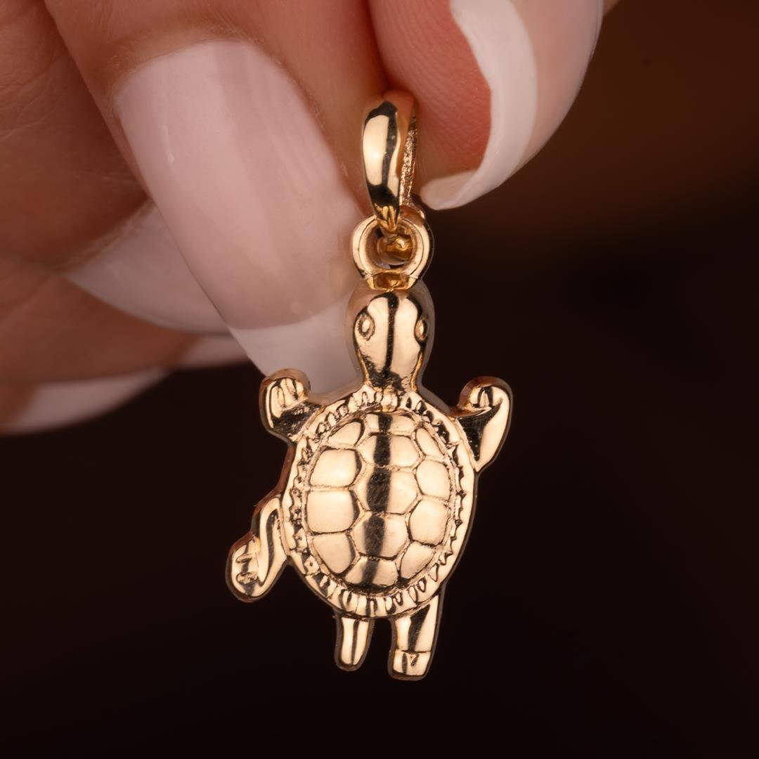 Kaplumbağa 14 Ayar Kolye Ucu