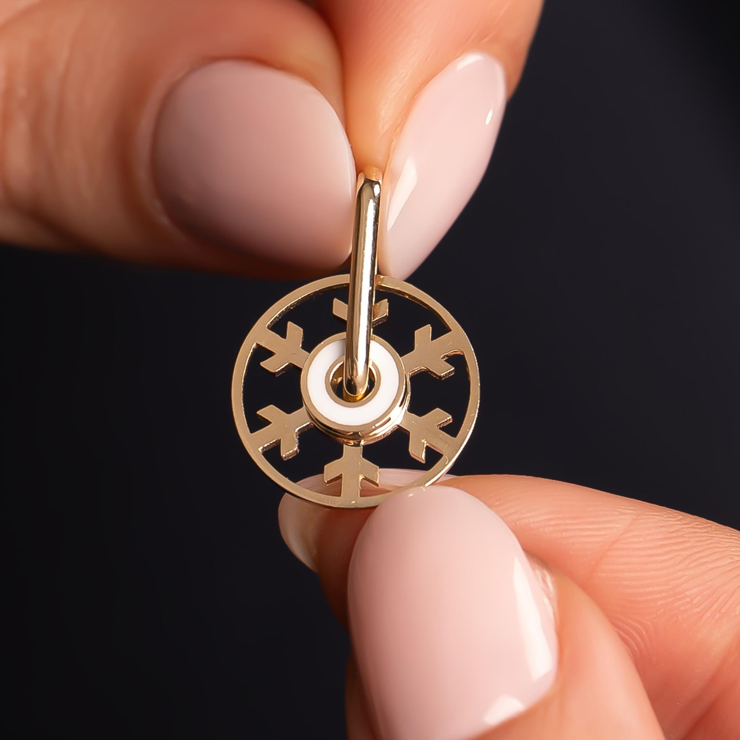 Kar Tanesi 14 Ayar Altın Kolye Ucu