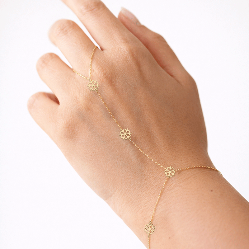 Kar Tanesi 14 Ayar Altın Şahmeran Bileklik