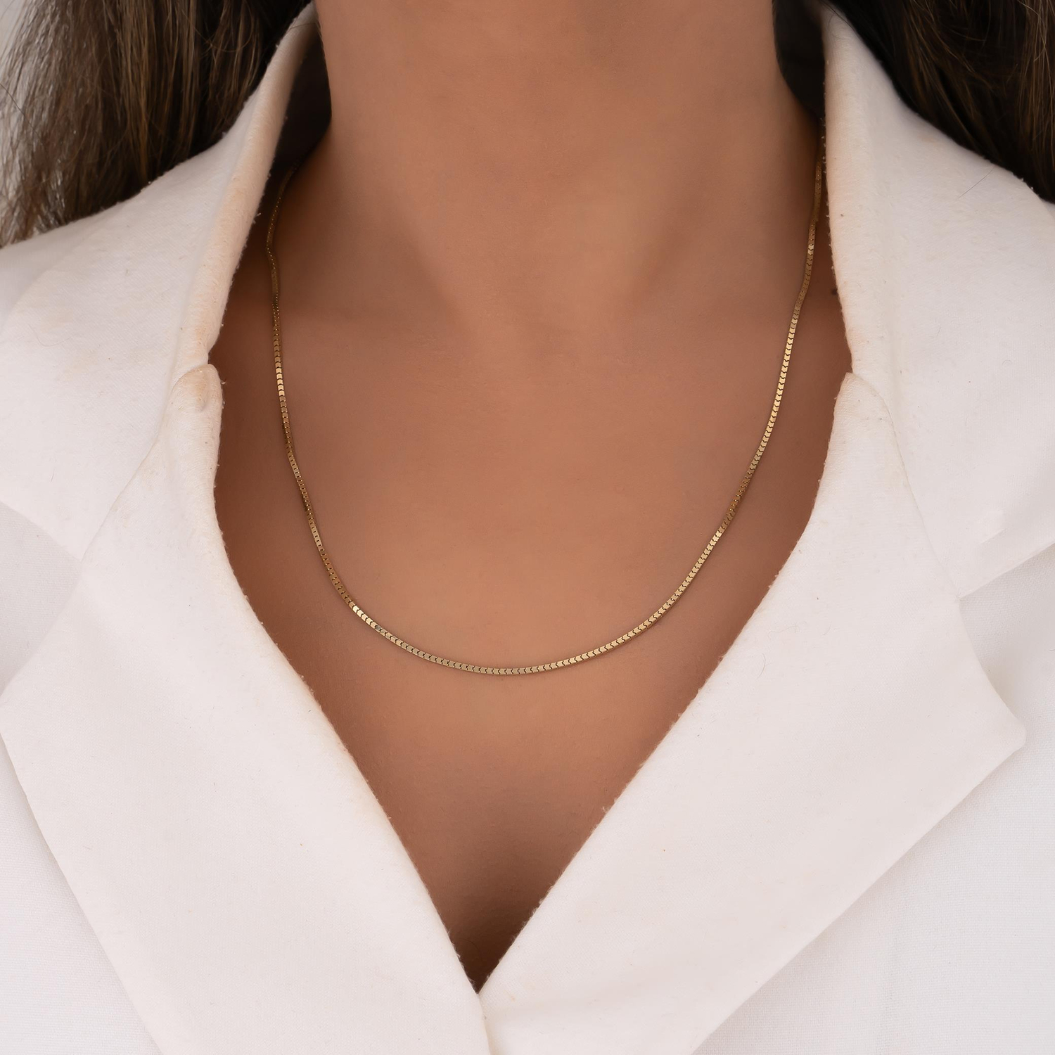 Küp Model Zincir 14 Ayar 2 Mm Altın