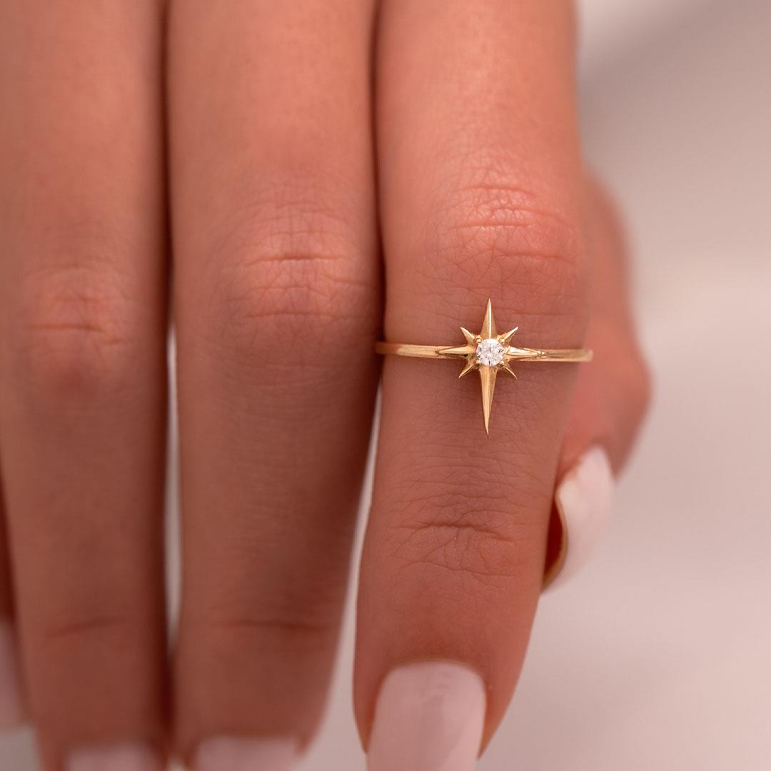 Kuzey Yıldızı 14 Ayar Altın Yüzük 