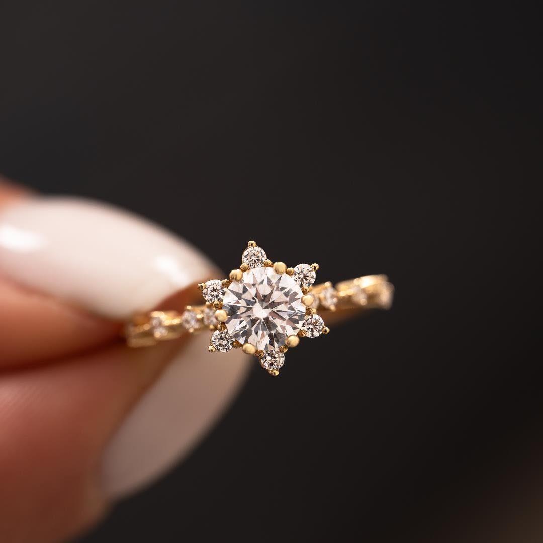 Lotus Çiçeği 14 Ayar Altın Yüzük