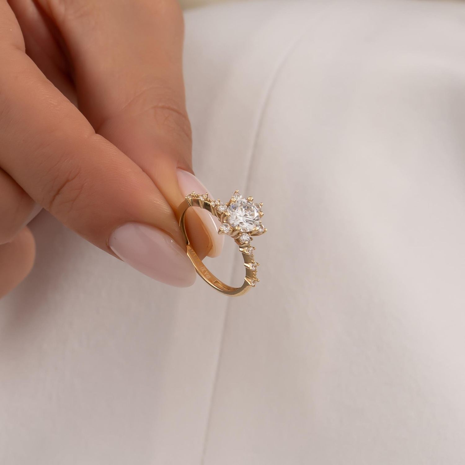 Lotus Çiçeği 14 Ayar Altın Yüzük