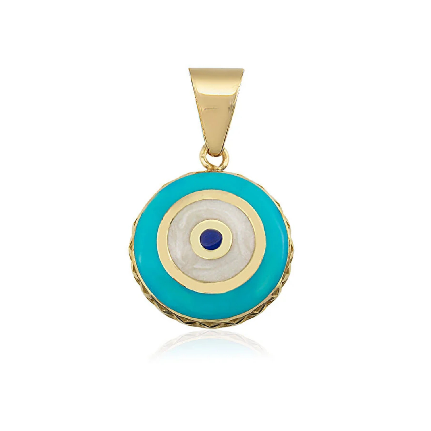 Mavi Nazar Boncuğu Kolye Ucu 14 Ayar Altın