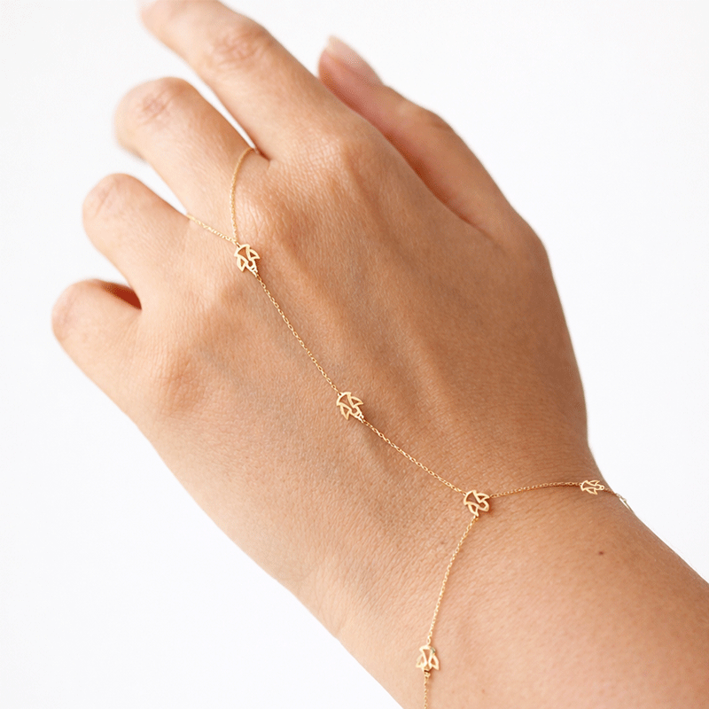 Melek Figürlü 14 Ayar Altın Şahmeran Bileklik