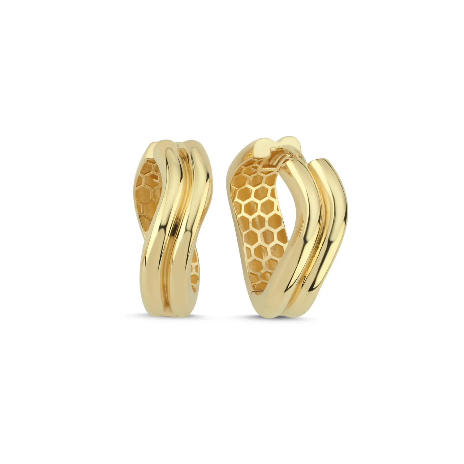 Modelli Halka Küpe 14 Ayar Altın 