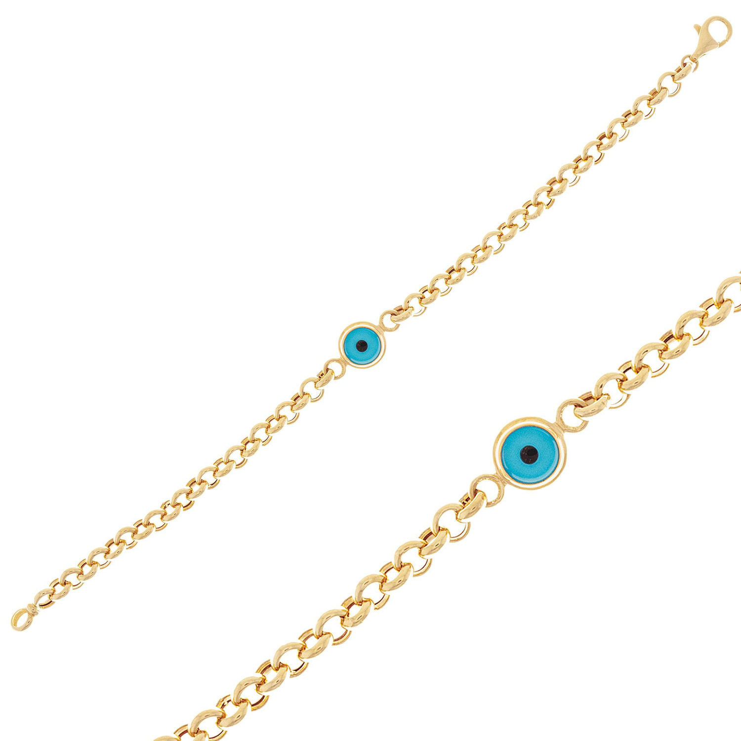 Nazar Boncuklu 14 Ayar Altın Bileklik