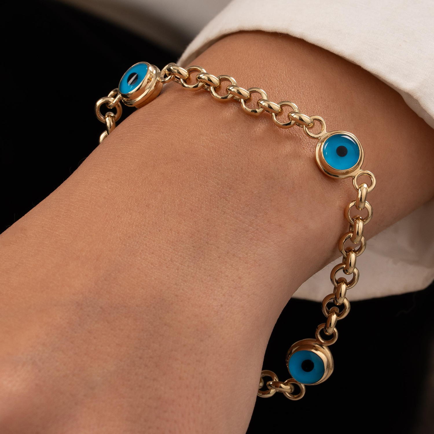 Nazar Boncuklu 14 Ayar Altın Bileklik