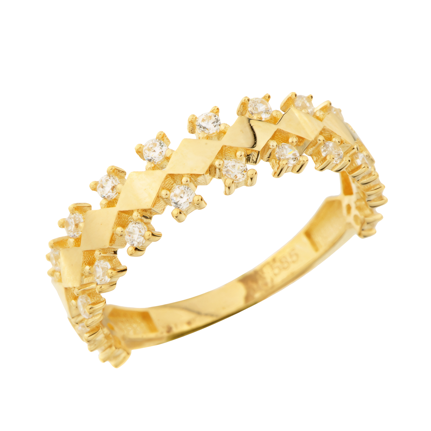 Özel Kesim Taşlı 14 Ayar Altın Yüzük