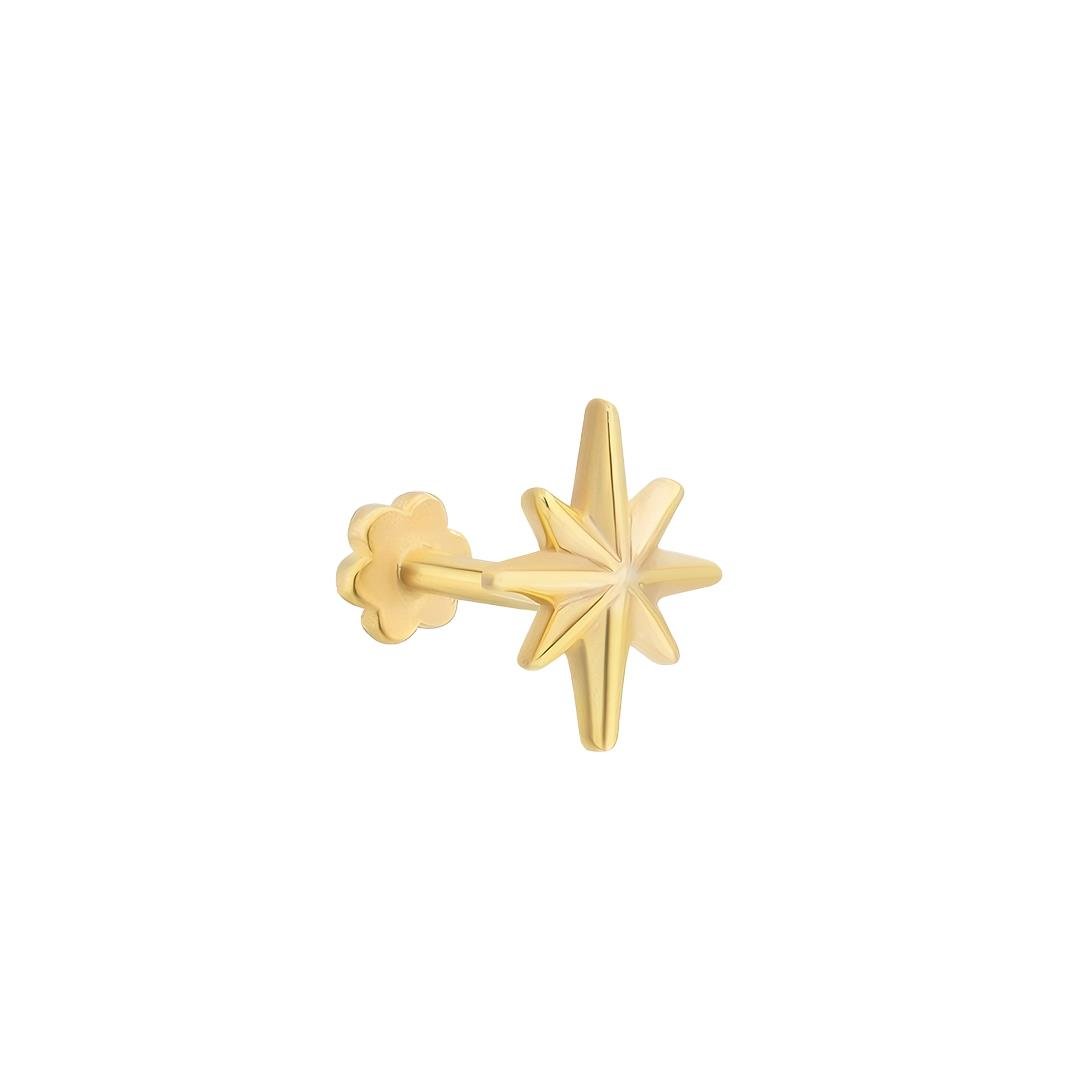 Piercing Kuzey Yıldızı Taşsız 14 Ayar Altın