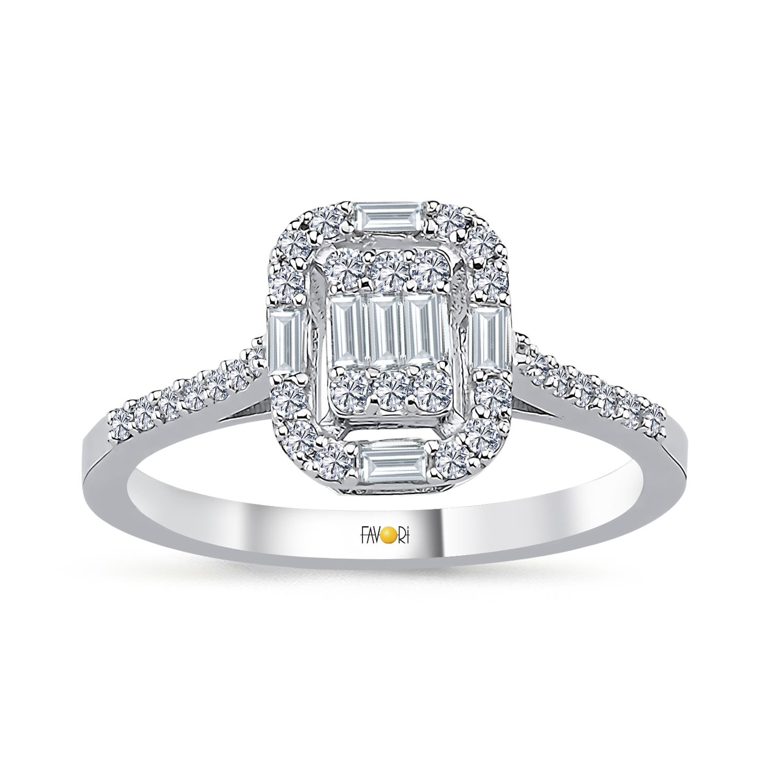 PIRLANTA BAGET YÜZÜK 0.42 CT