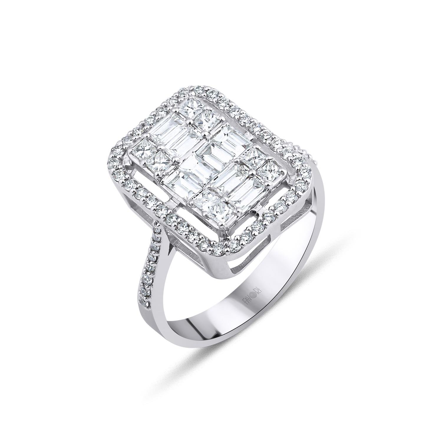 PIRLANTA BAGET YÜZÜK 0.70 CT