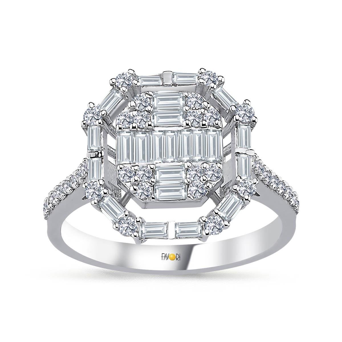 PIRLANTA BAGET YÜZÜK 0.71 CT