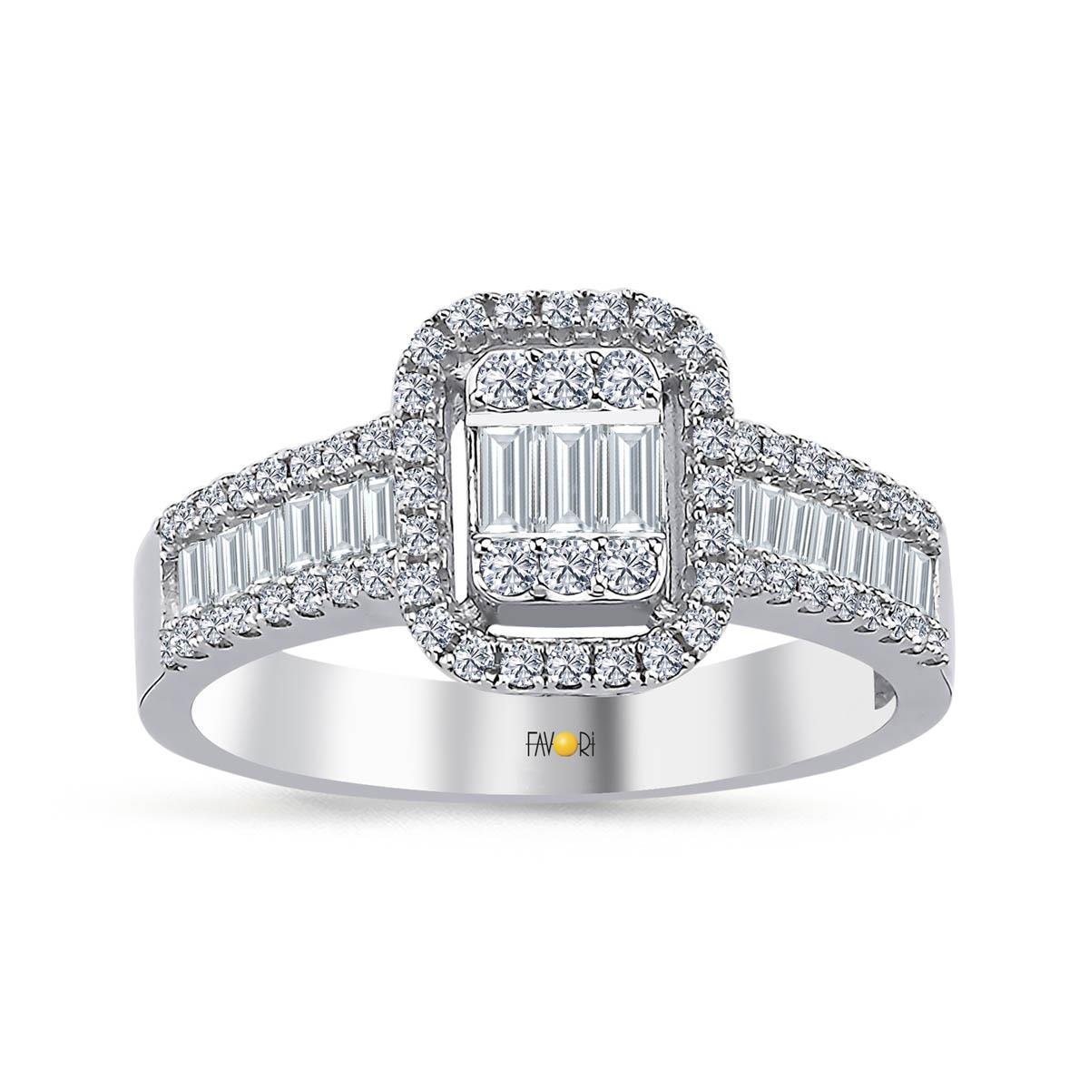 PIRLANTA BAGET YÜZÜK 0.72 CT