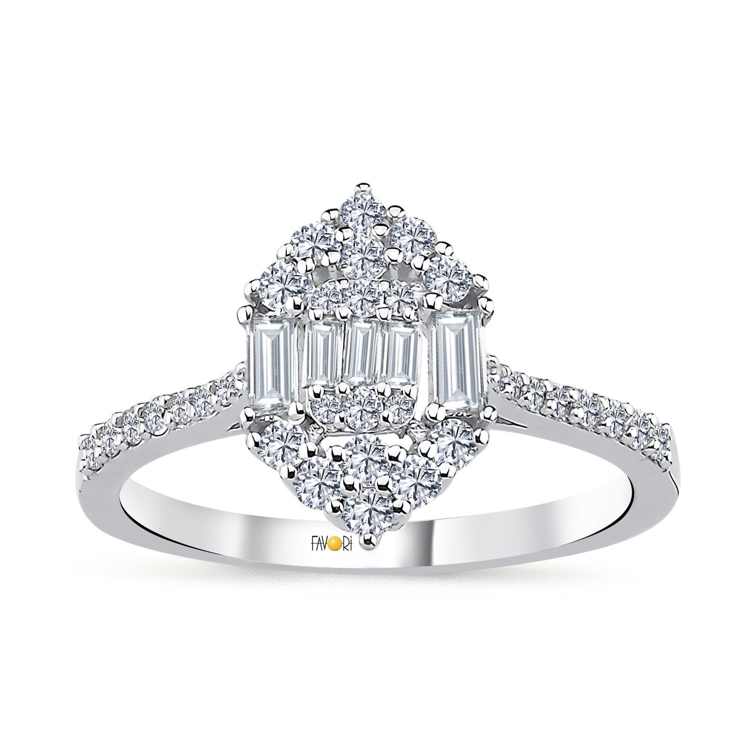 PIRLANTA FANTAZİ BAGET YÜZÜK 0.55 CT