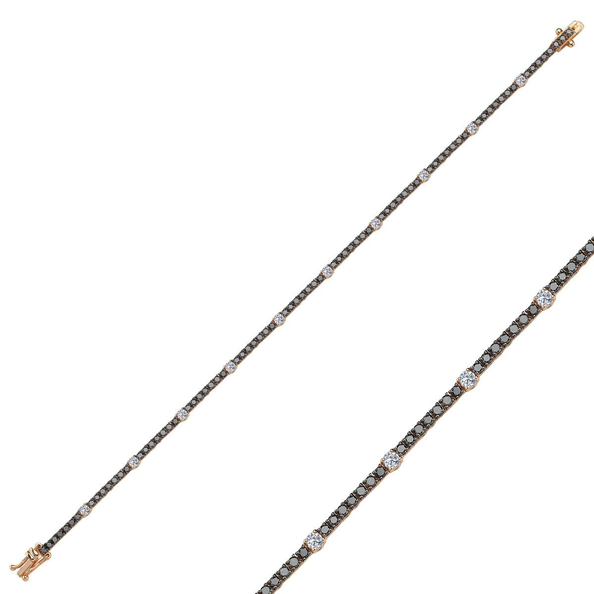 PIRLANTA SİYAH PIRLANTALI SUYOLU BİLEKLİK