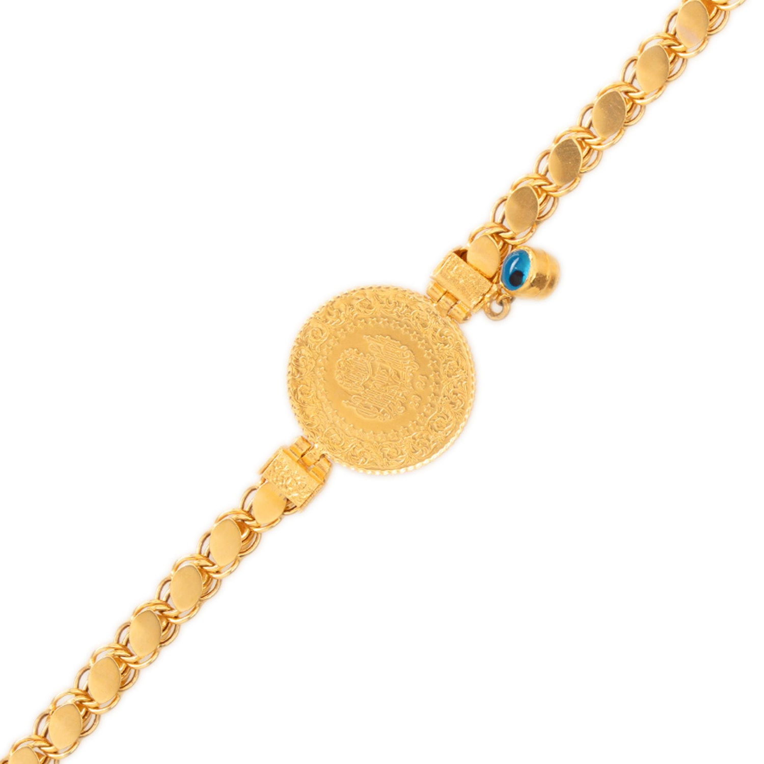 Pullu Çeyrekli Bileklik 14 ayar Altın