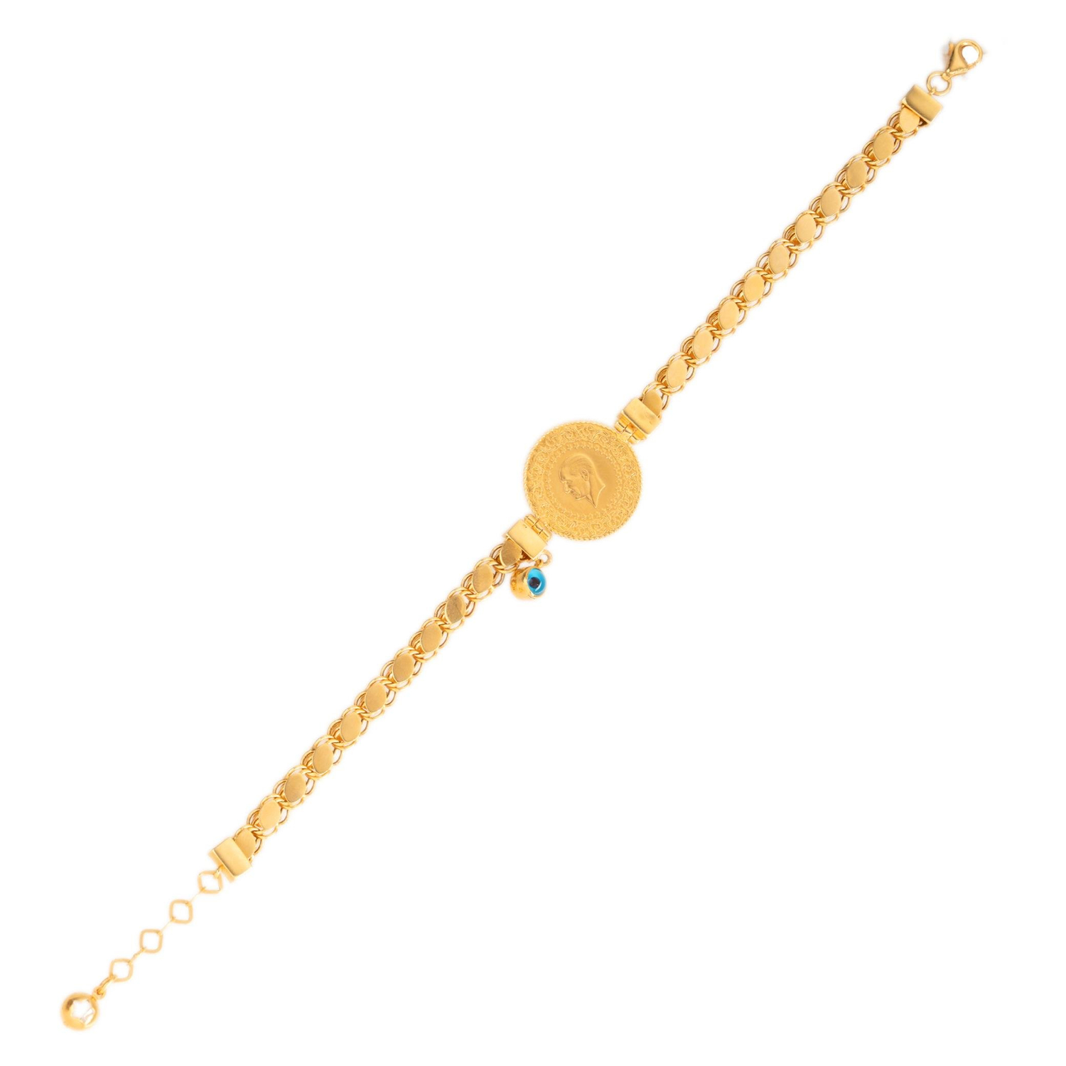 Pullu Çeyrekli Bileklik 14 ayar Altın