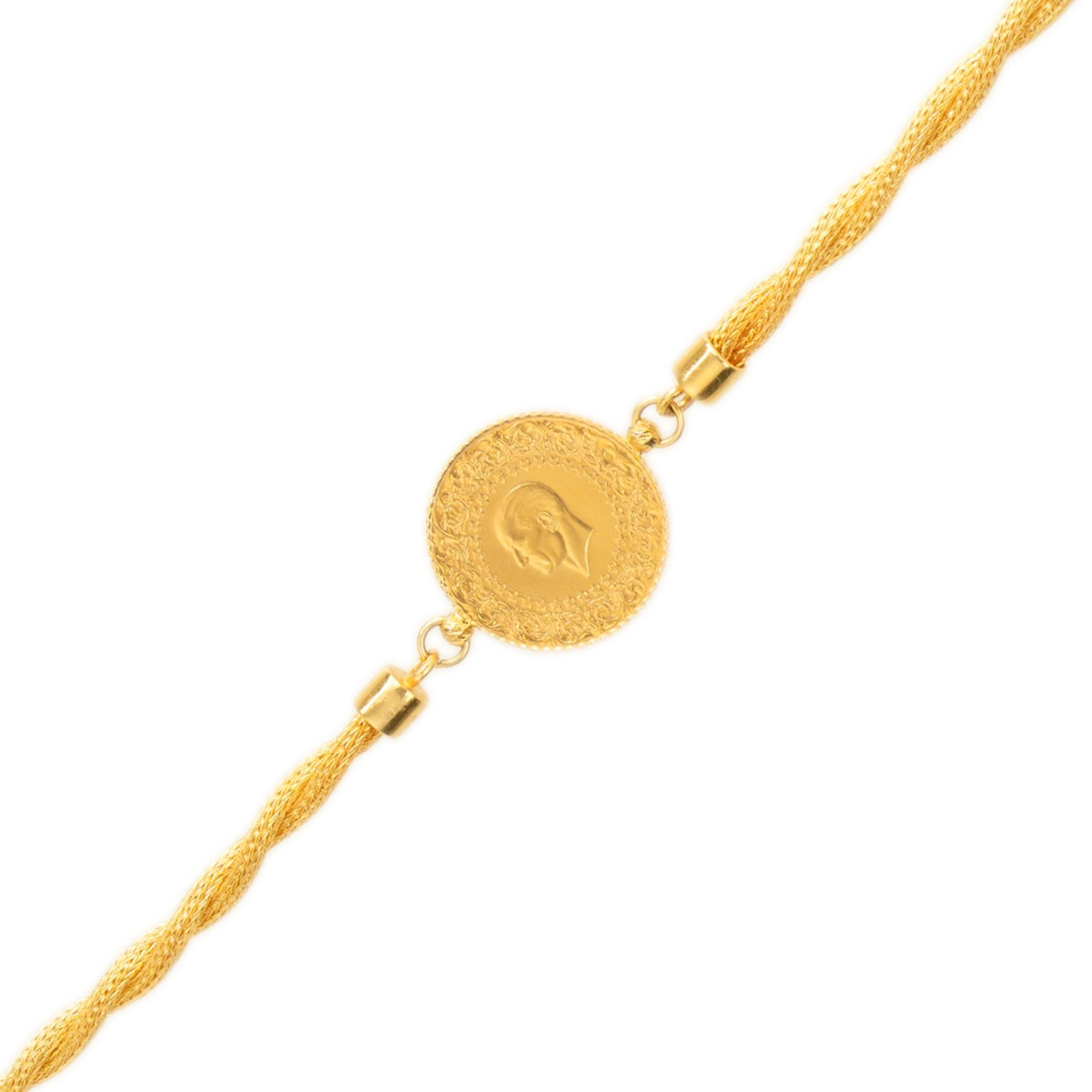 Sarmal Çeyrekli Bileklik 14 ayar Altın