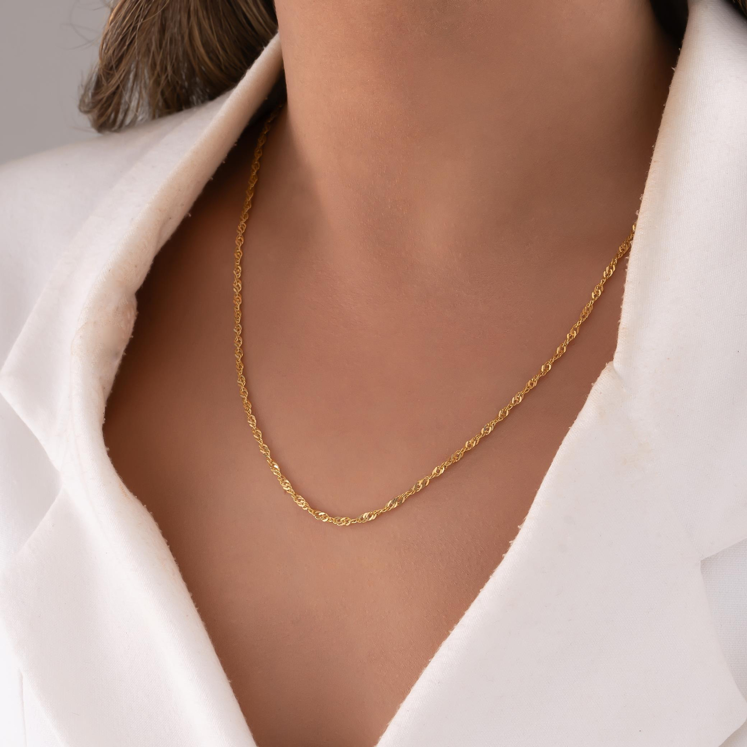 Singapur Zincir 14 Ayar Altın 2,5 Mm