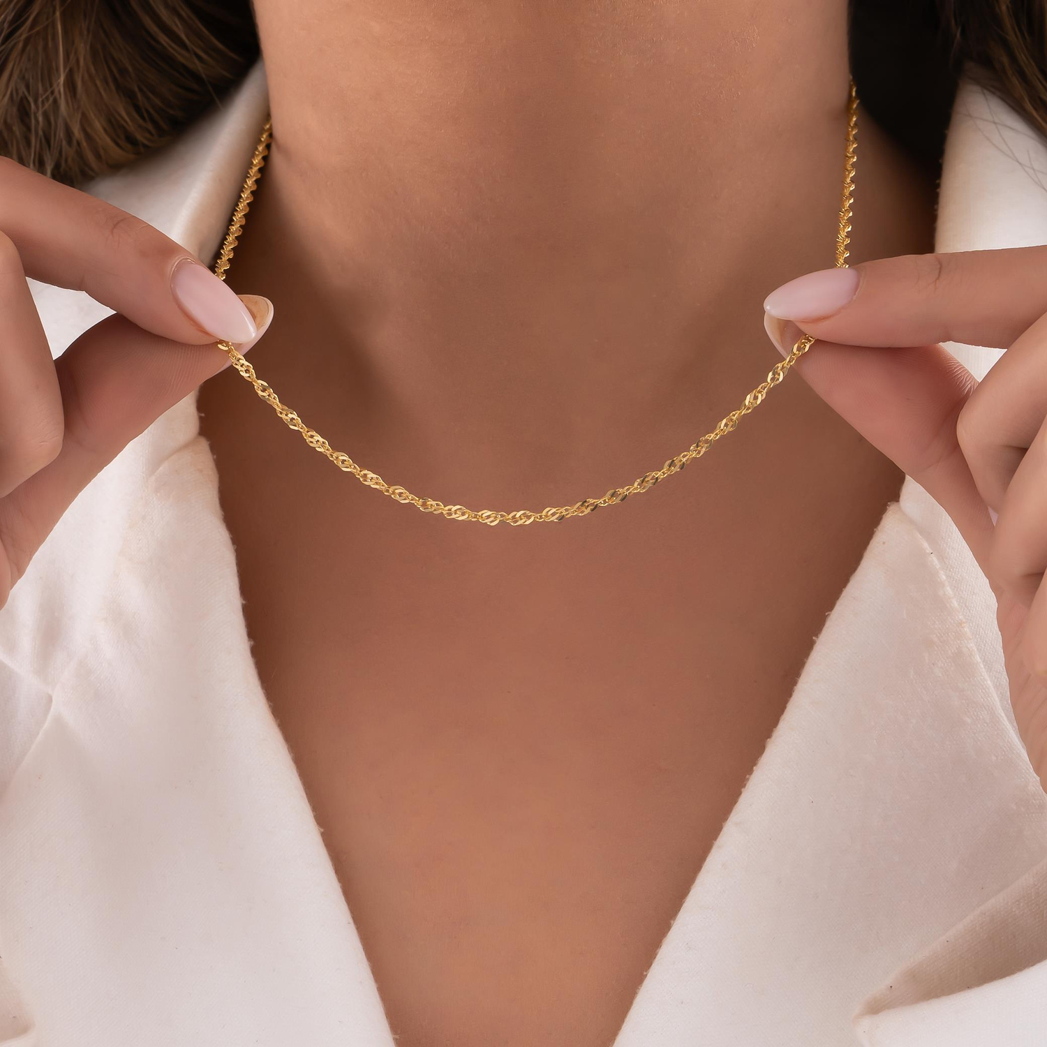 Singapur Zincir 14 Ayar Altın 2,5 Mm