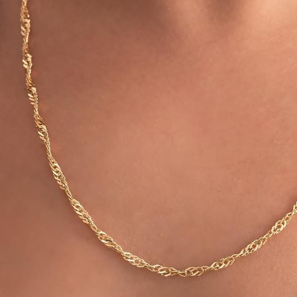 Singapur Zincir 14 Ayar Altın 4 Mm