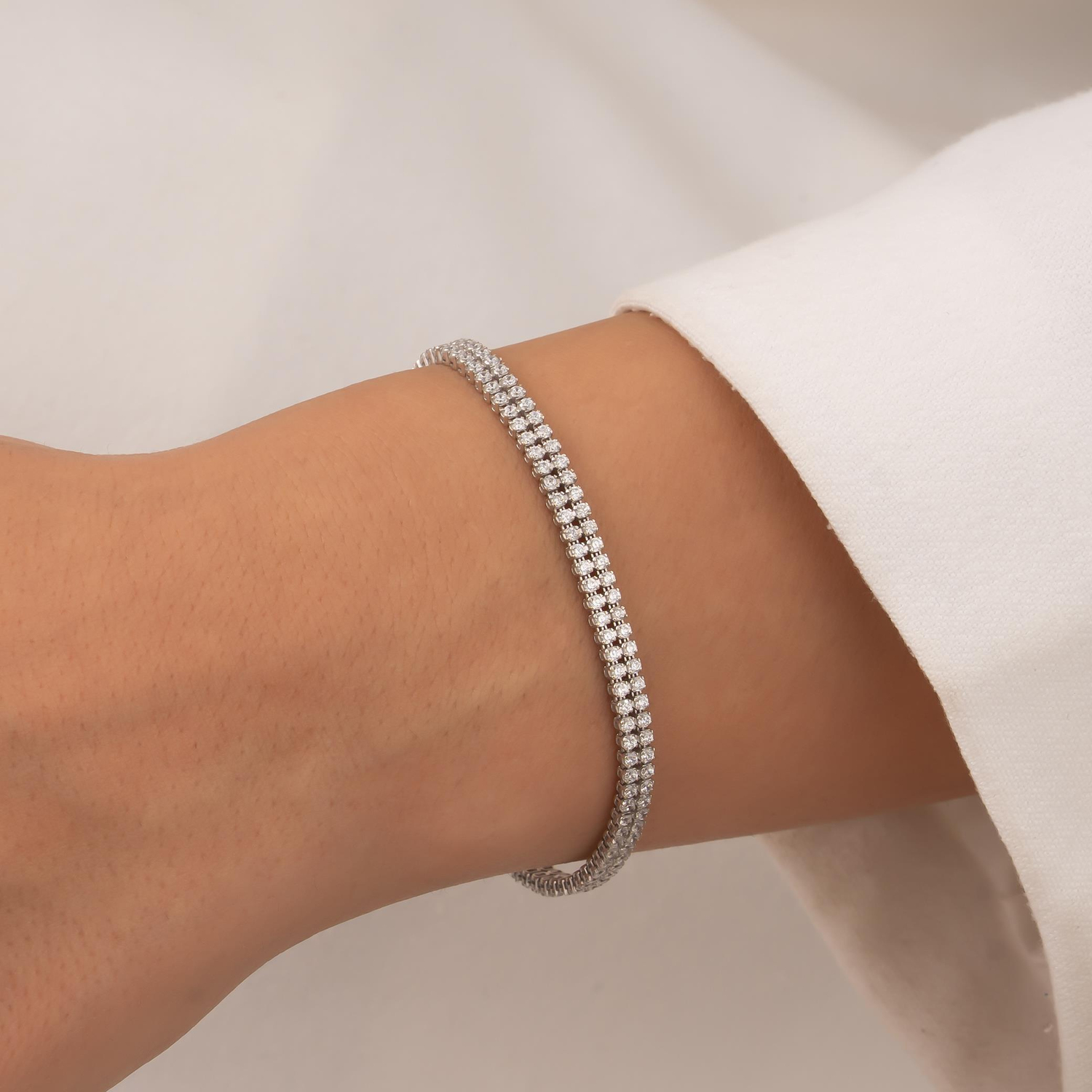 Suyolu 14 Ayar Beyaz Altın Bileklik