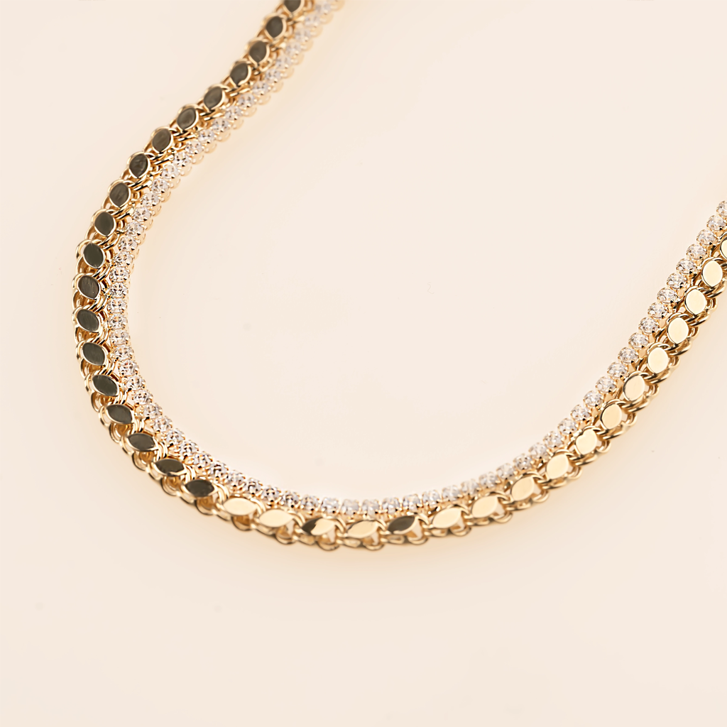 Suyolu Pullu Zincir 14 Ayar Altın Kolye