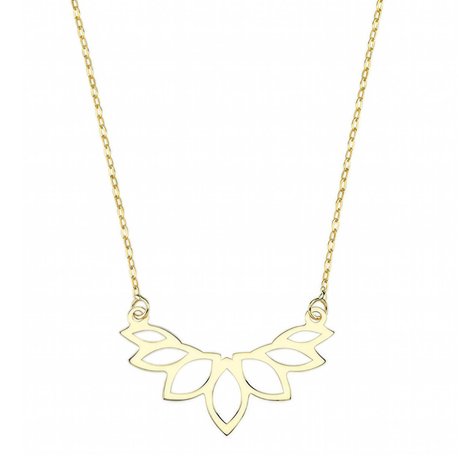 Tasarım Lotus Figürlü 14 Ayar Altın Kolye
