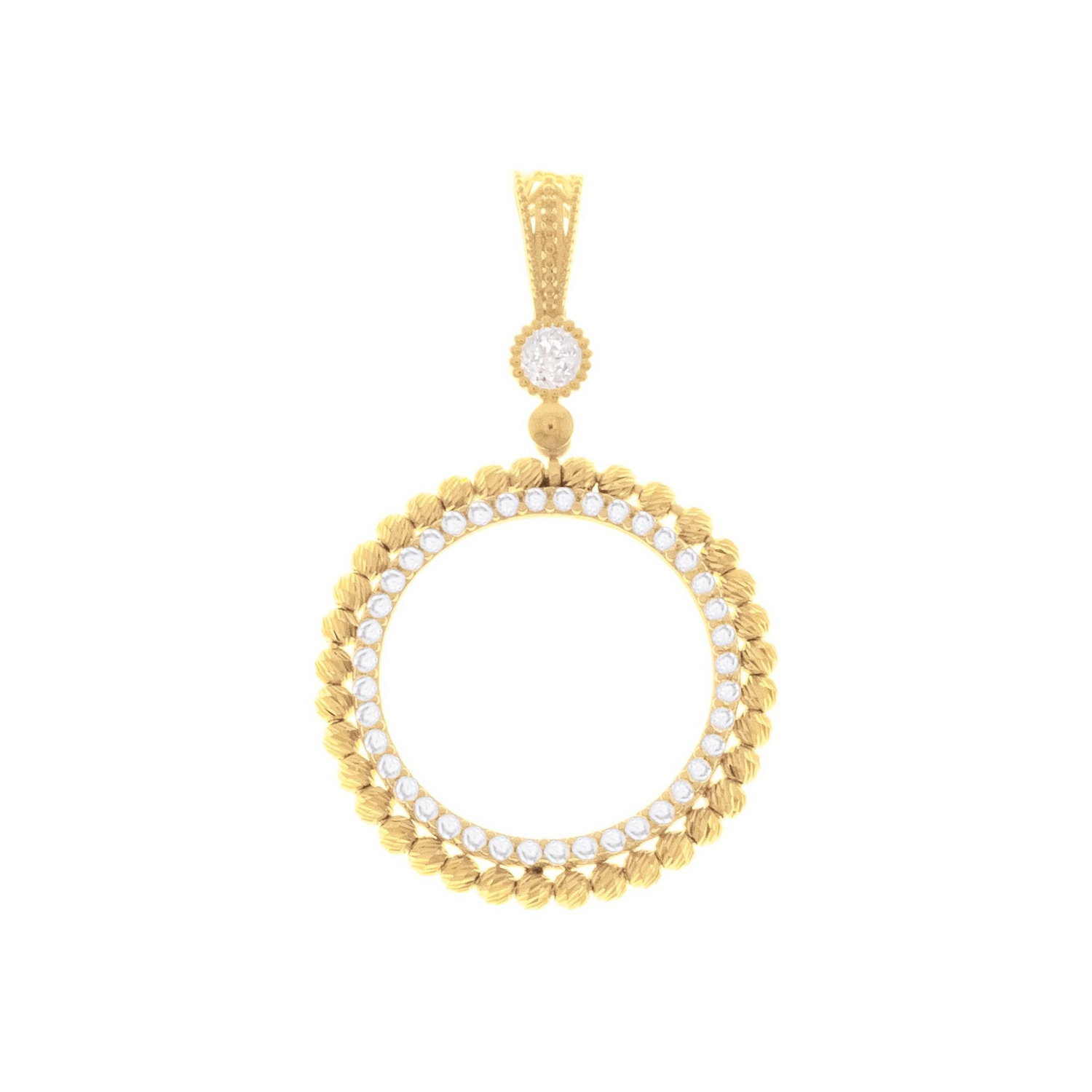 Taşlı Dorikalı Çeyrek Altın Çerçevesi 14 Ayar Altın