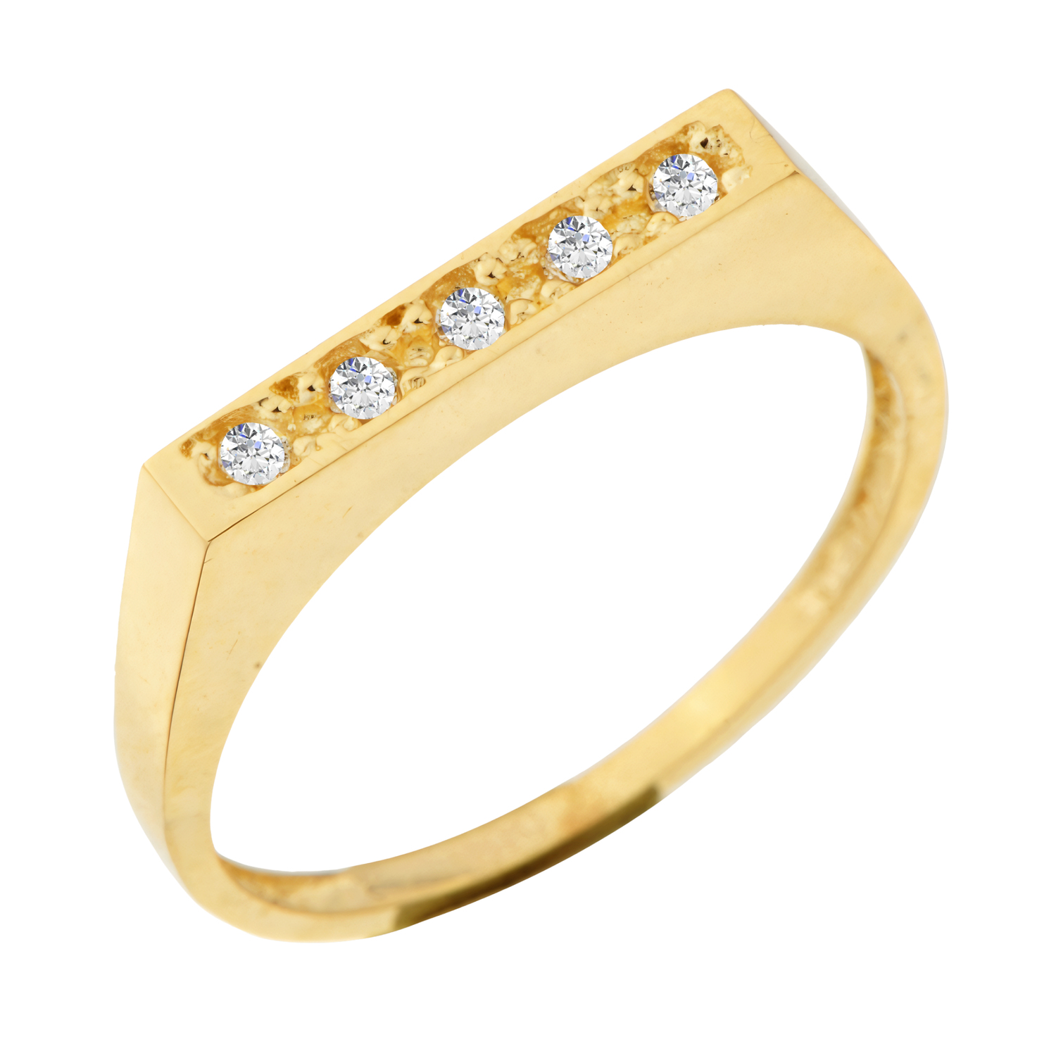 Taşlı Minimal 14 Ayar Altın Yüzük